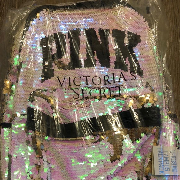 😍 VS PINK Sequined Backpack, NWT - Picture 5 of 8